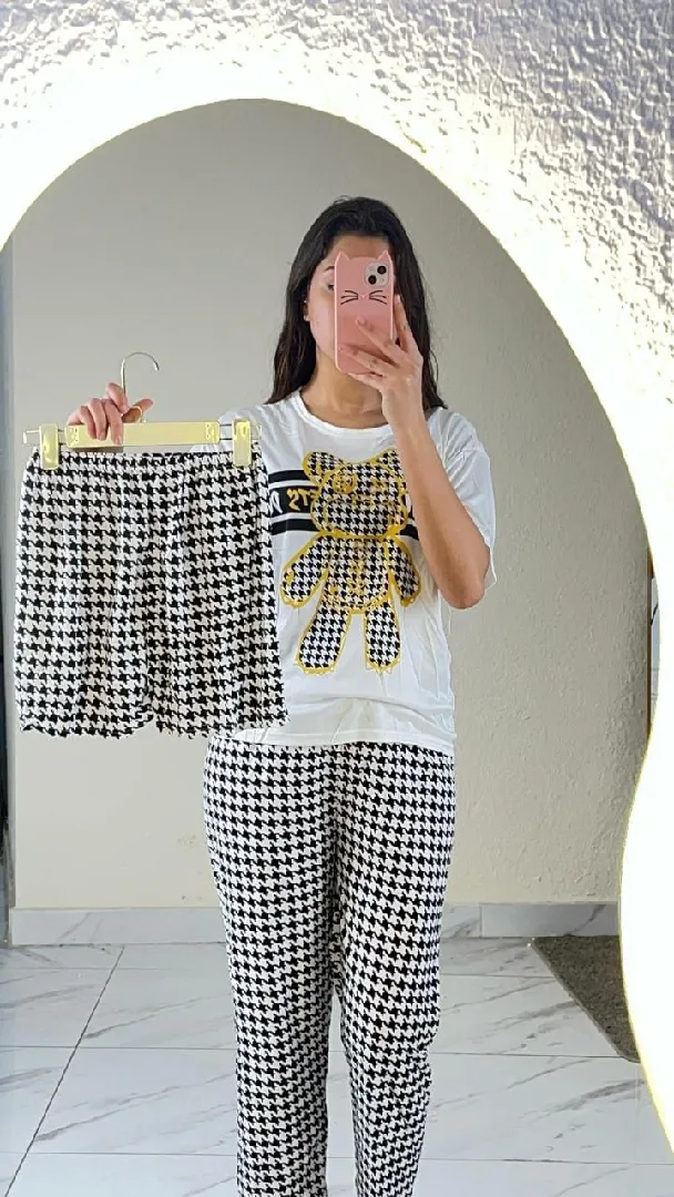 بجامات صيفية ثلاث قطع  خامة تجنن